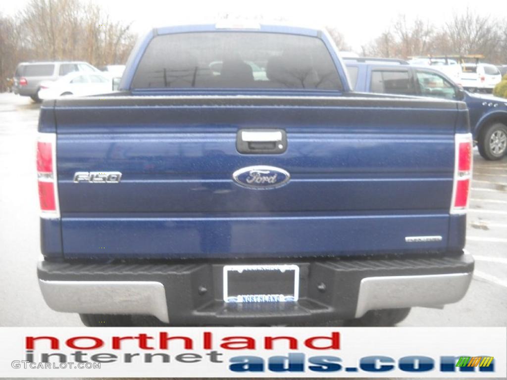 2011 F150 XLT SuperCab 4x4 - Dark Blue Pearl Metallic / Steel Gray photo #7