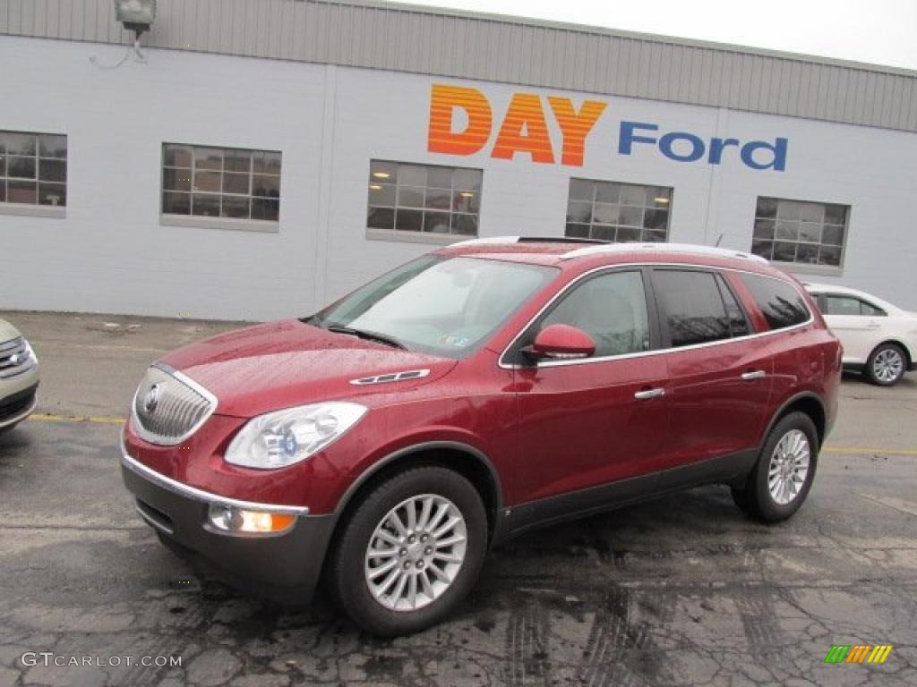 2008 Enclave CXL AWD - Red Jewel / Cashmere/Cocoa photo #1