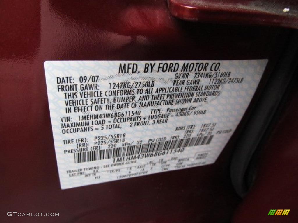 2008 Sable Color Code FX for Merlot Metallic Photo #46044176