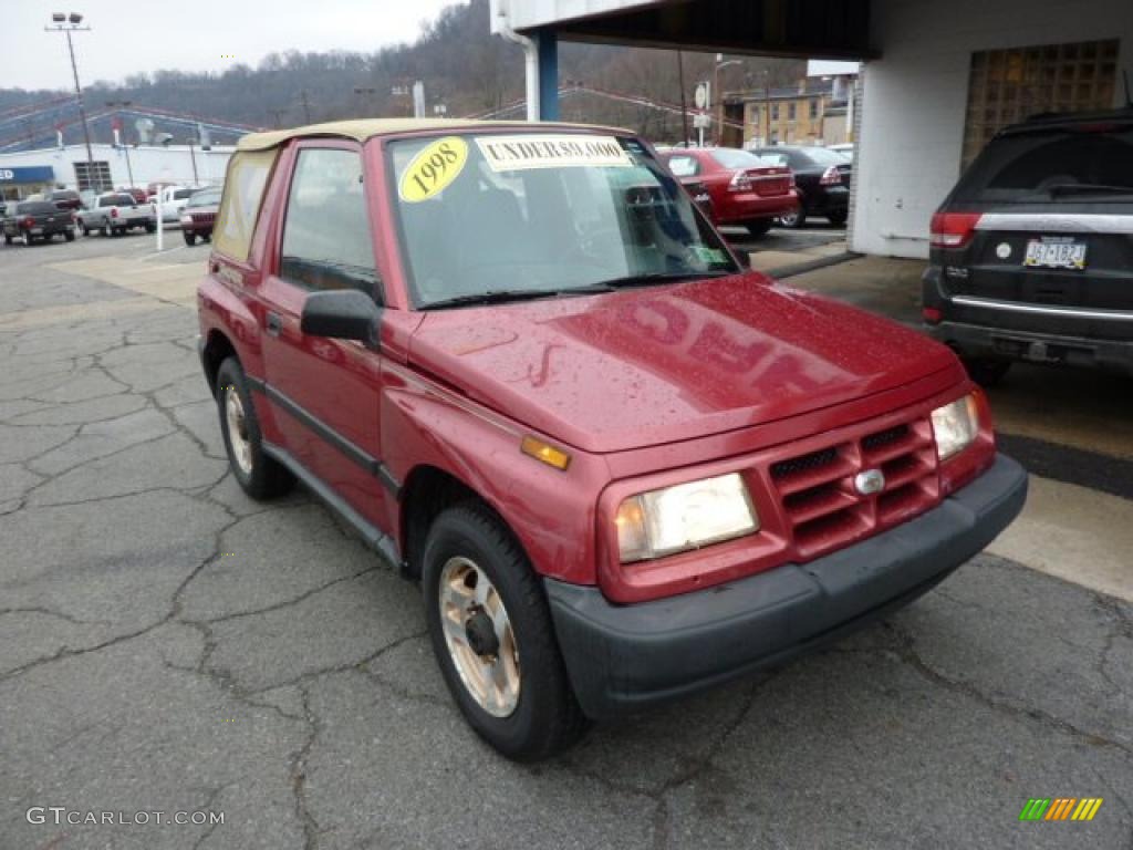 1998 Tracker Soft Top 4x4 - Sunset Red Metallic / Charcoal photo #3