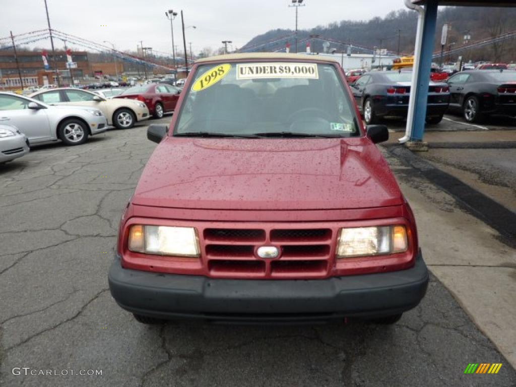 1998 Tracker Soft Top 4x4 - Sunset Red Metallic / Charcoal photo #4