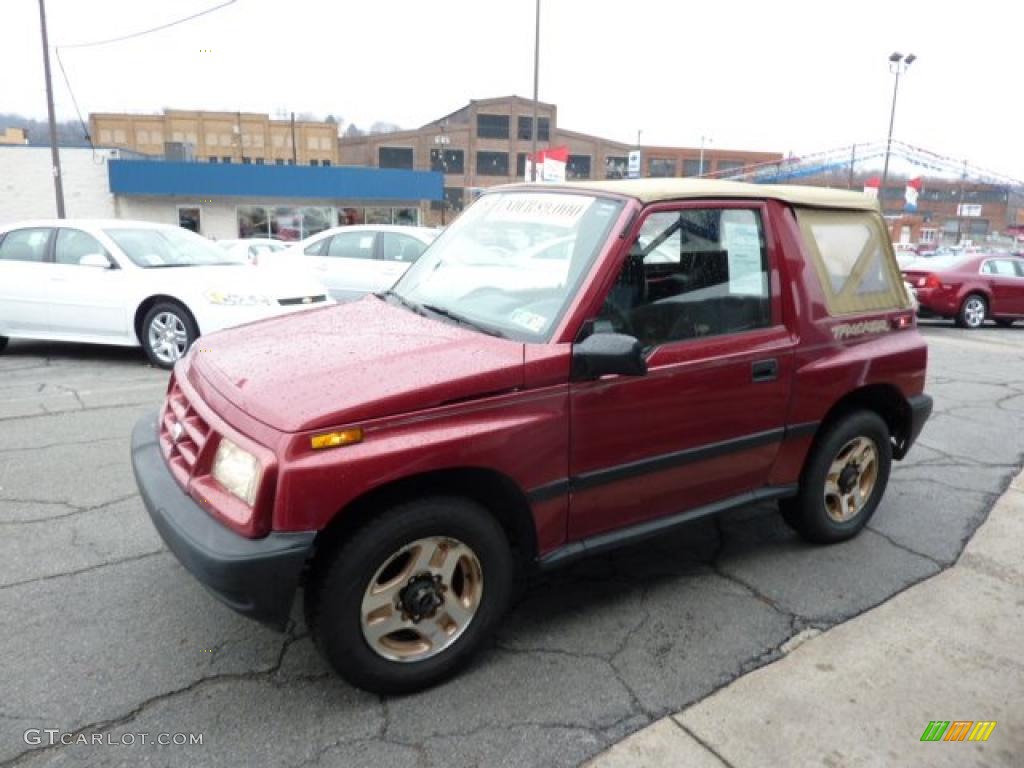 1998 Tracker Soft Top 4x4 - Sunset Red Metallic / Charcoal photo #5