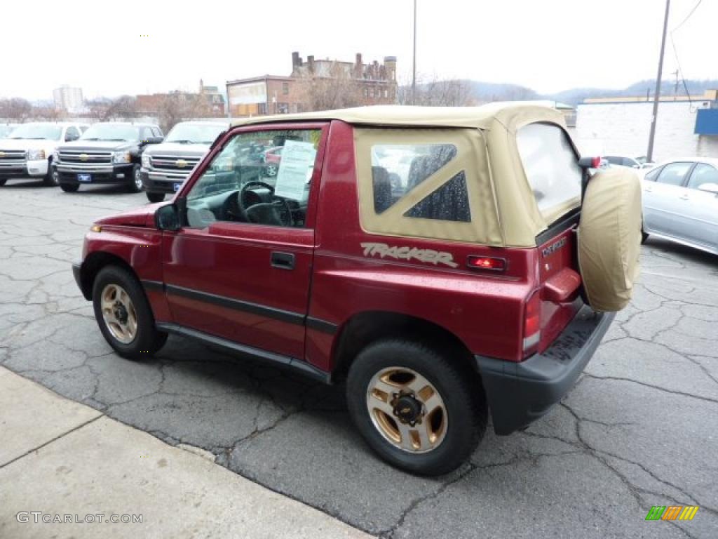 1998 Tracker Soft Top 4x4 - Sunset Red Metallic / Charcoal photo #7