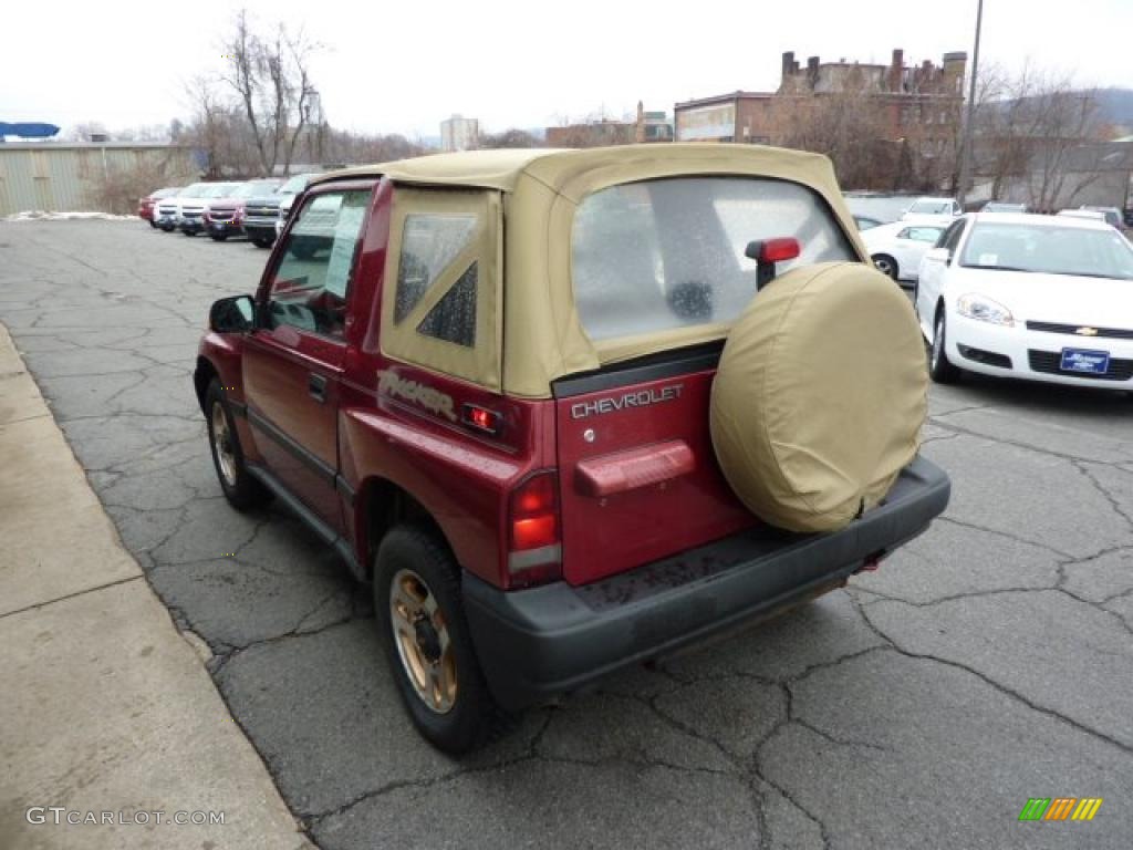 1998 Tracker Soft Top 4x4 - Sunset Red Metallic / Charcoal photo #8