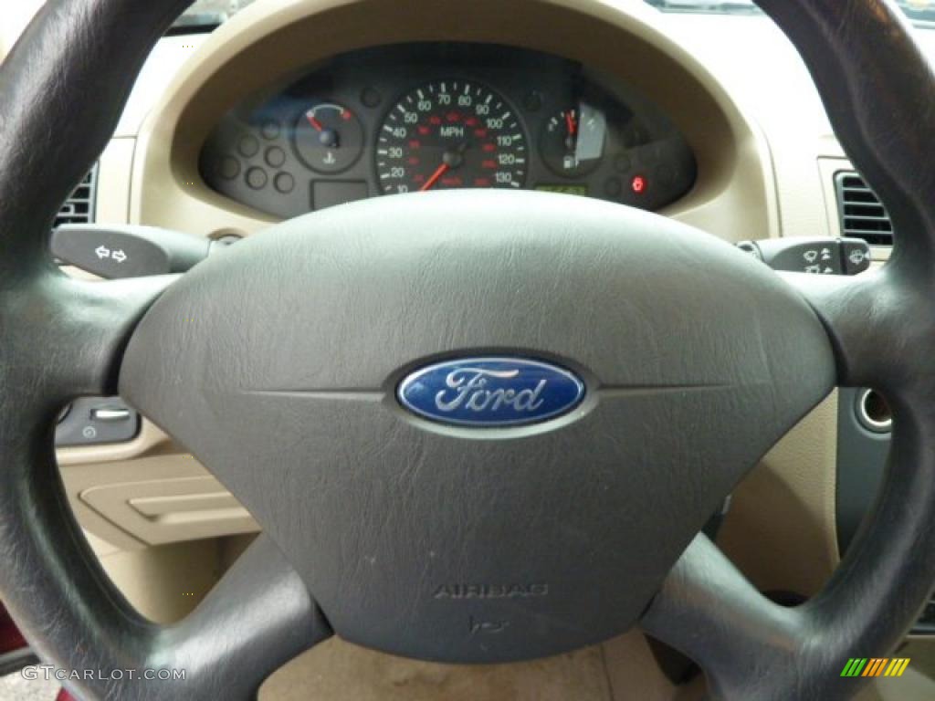 2007 Ford Focus ZXW SE Wagon Dark Pebble/Light Pebble Steering Wheel Photo #46045465