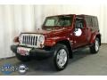 2008 Red Rock Crystal Pearl Jeep Wrangler Unlimited Sahara 4x4  photo #6