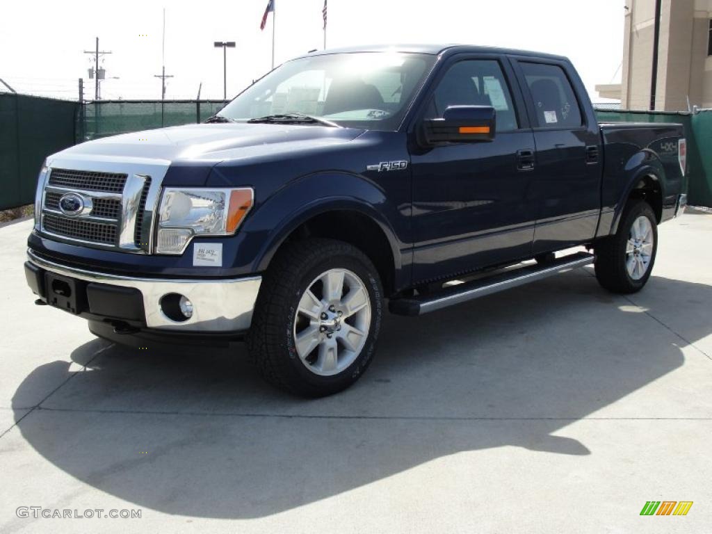 2011 F150 Lariat SuperCrew 4x4 - Dark Blue Pearl Metallic / Black photo #7