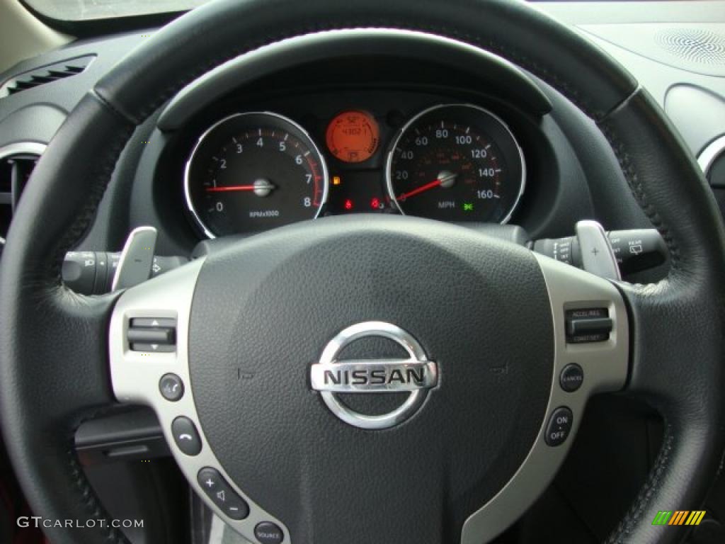 2008 Nissan Rogue SL AWD Black/Red Steering Wheel Photo #46052314