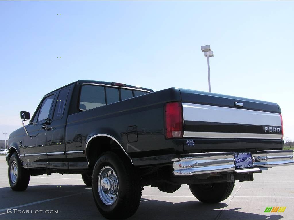 1996 F250 XLT Extended Cab - Dark Tourmaline Green Metallic / Grey photo #3