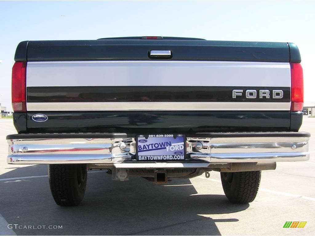 1996 F250 XLT Extended Cab - Dark Tourmaline Green Metallic / Grey photo #4
