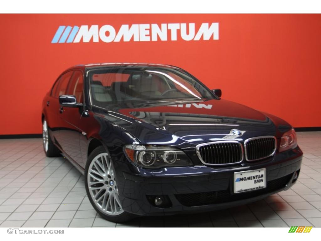 2008 7 Series 750Li Sedan - Monaco Blue Metallic / Cream Beige photo #1