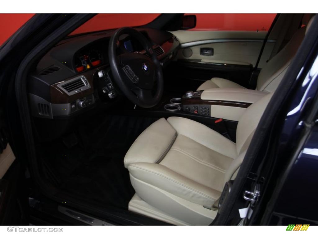 Cream Beige Interior 2008 BMW 7 Series 750Li Sedan Photo #46055152