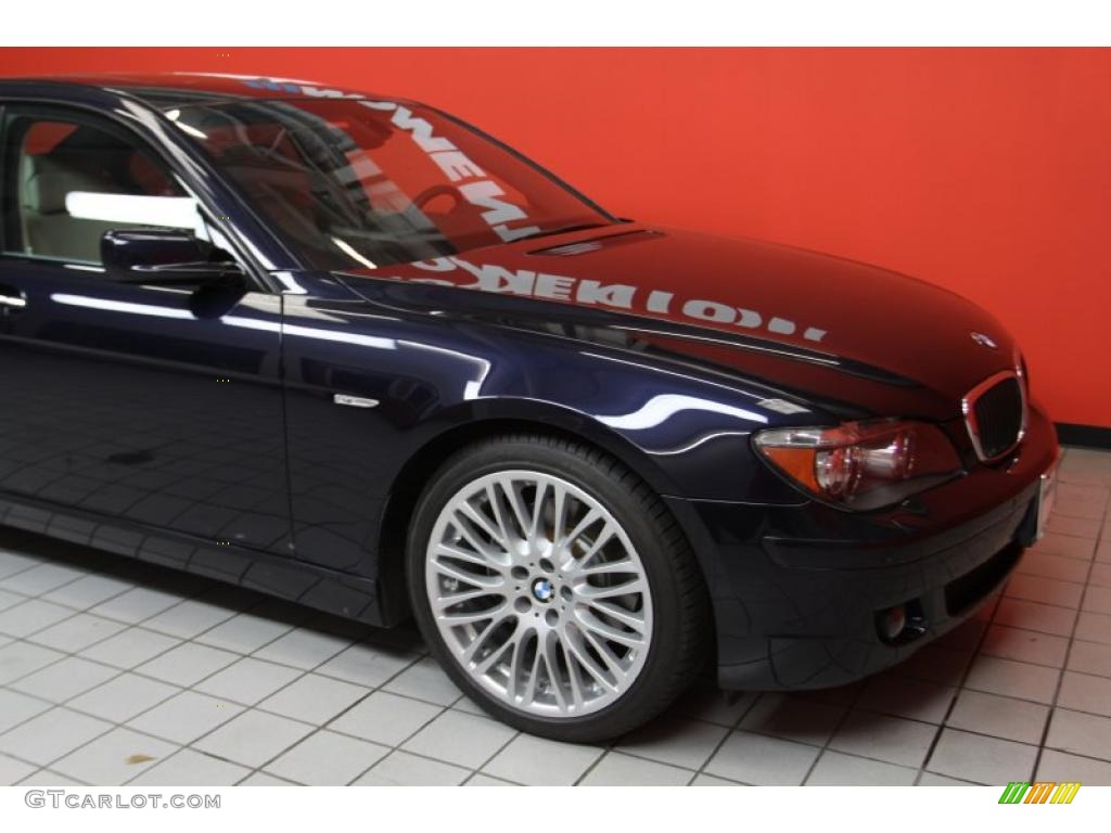 2008 7 Series 750Li Sedan - Monaco Blue Metallic / Cream Beige photo #11