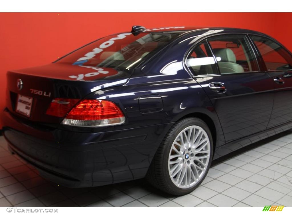 2008 7 Series 750Li Sedan - Monaco Blue Metallic / Cream Beige photo #14