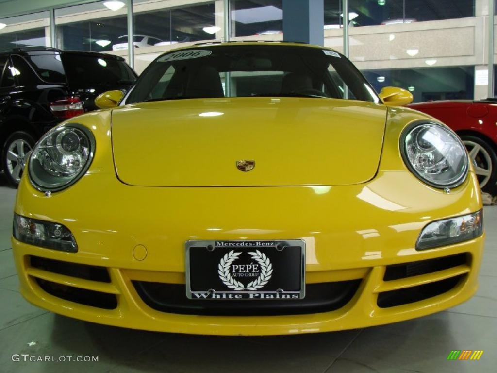 2006 911 Carrera 4S Coupe - Speed Yellow / Black photo #2