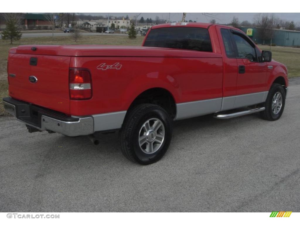 2006 F150 XLT Regular Cab 4x4 - Bright Red / Medium/Dark Flint photo #3