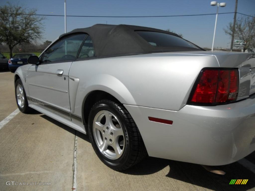 2002 Mustang V6 Convertible - Satin Silver Metallic / Medium Graphite photo #5