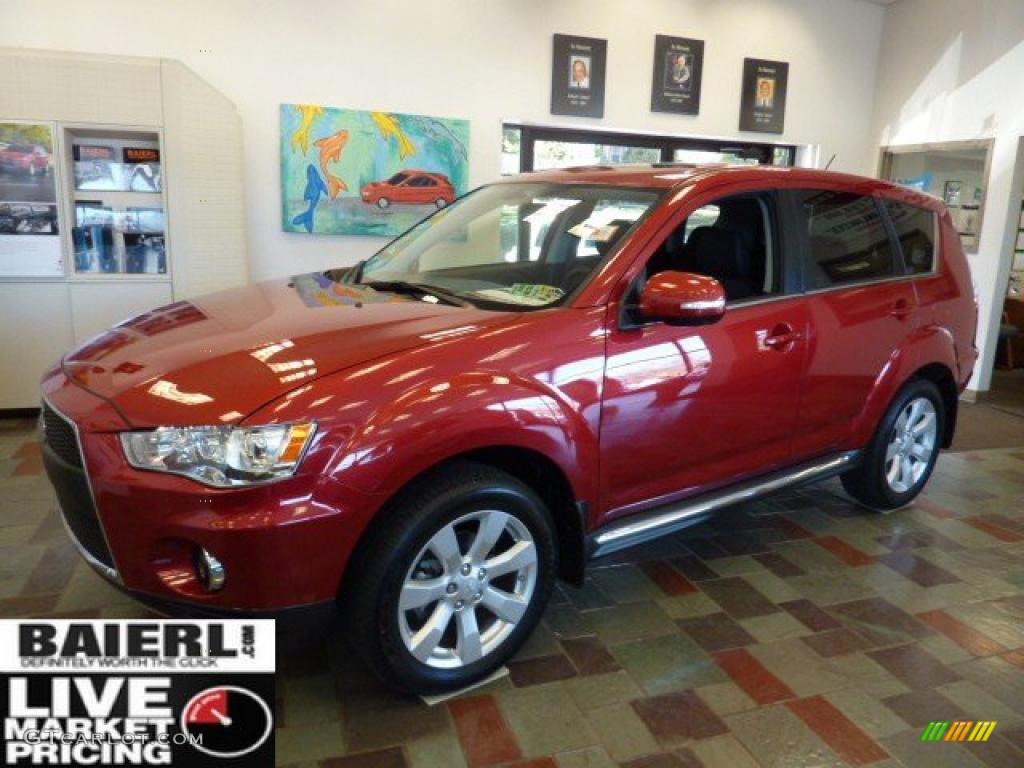 2010 Outlander GT 4WD - Rally Red Metallic / Black photo #1