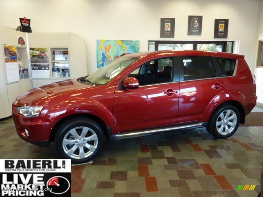 2010 Outlander GT 4WD - Rally Red Metallic / Black photo #2
