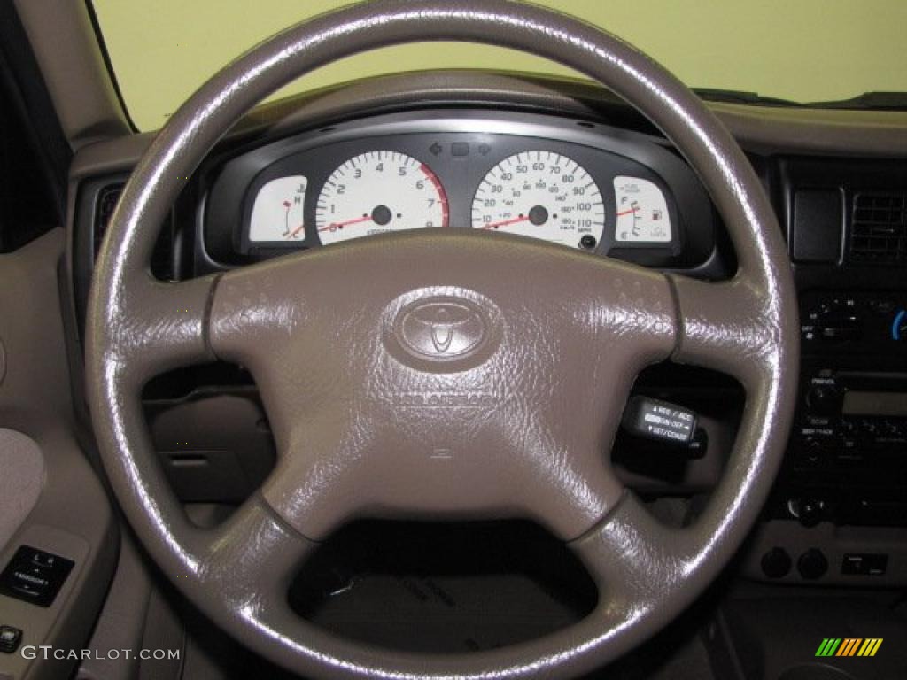 2001 Toyota Tacoma V6 PreRunner TRD Double Cab Oak Beige Steering Wheel Photo #46074340