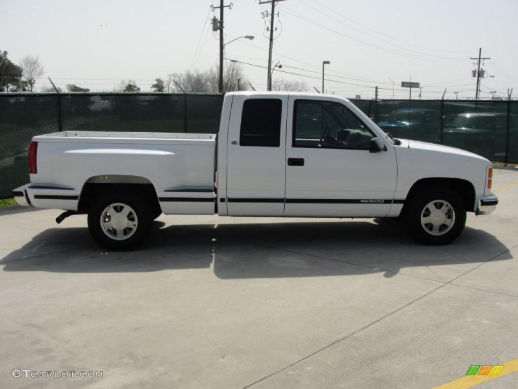 1997 Sierra 1500 SLE Extended Cab - Olympic White / Pewter Gray photo #2