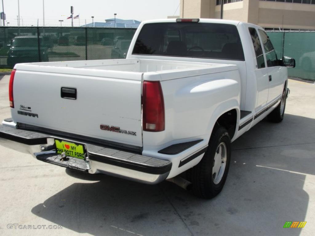 1997 Sierra 1500 SLE Extended Cab - Olympic White / Pewter Gray photo #3