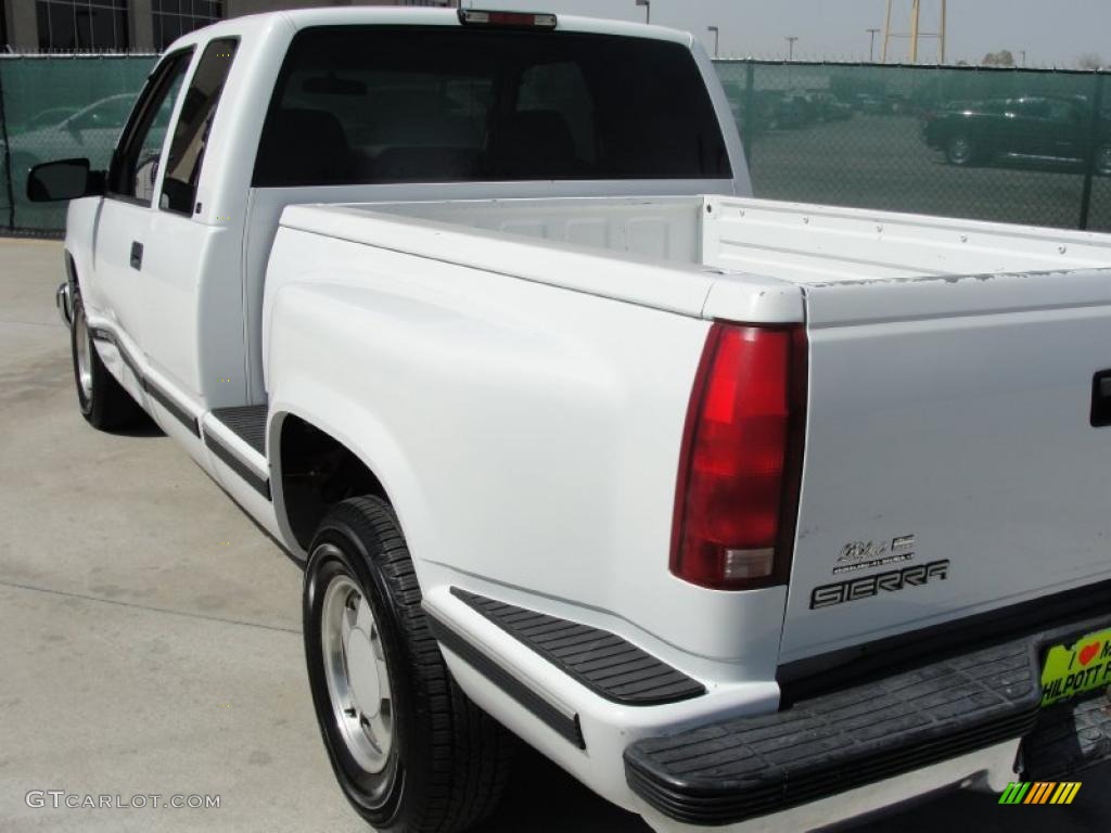 1997 Sierra 1500 SLE Extended Cab - Olympic White / Pewter Gray photo #5