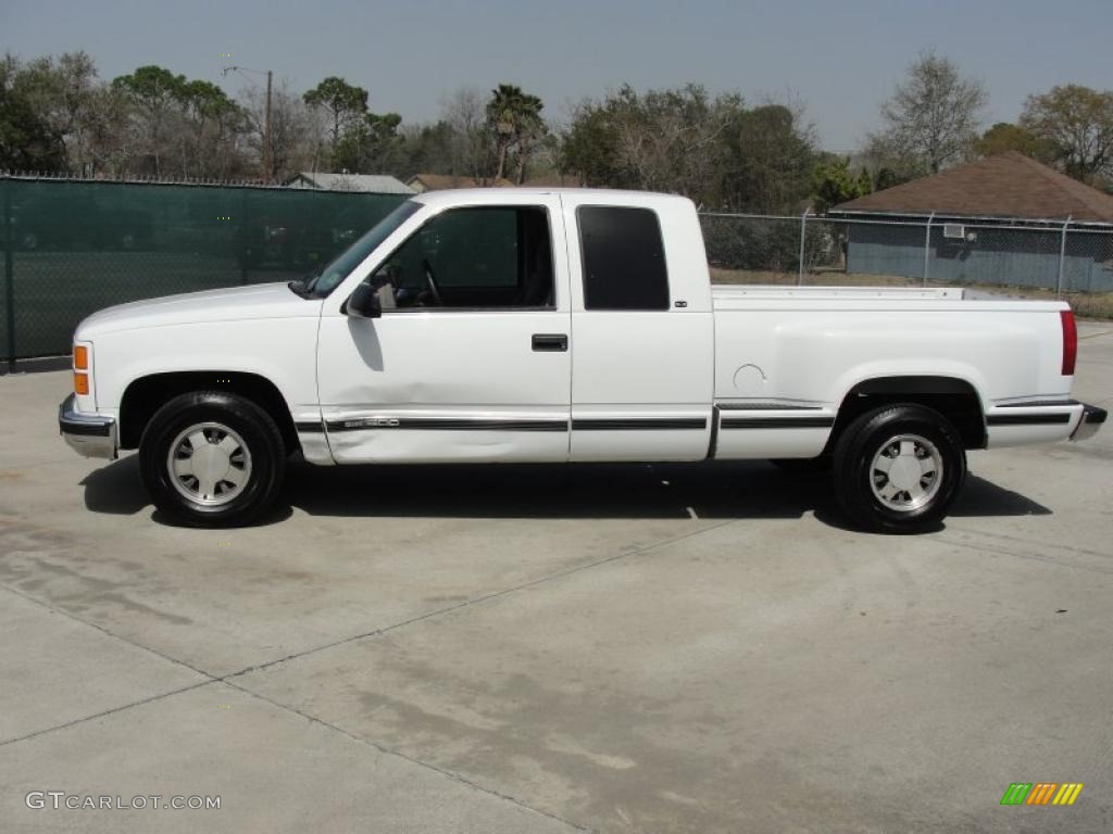 1997 Sierra 1500 SLE Extended Cab - Olympic White / Pewter Gray photo #6