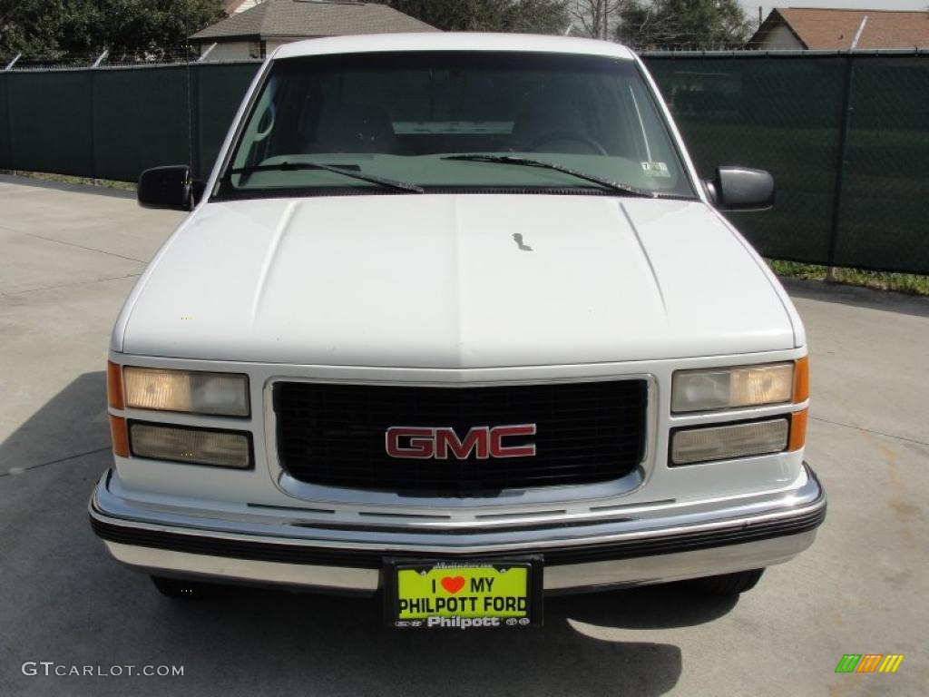 1997 Sierra 1500 SLE Extended Cab - Olympic White / Pewter Gray photo #8