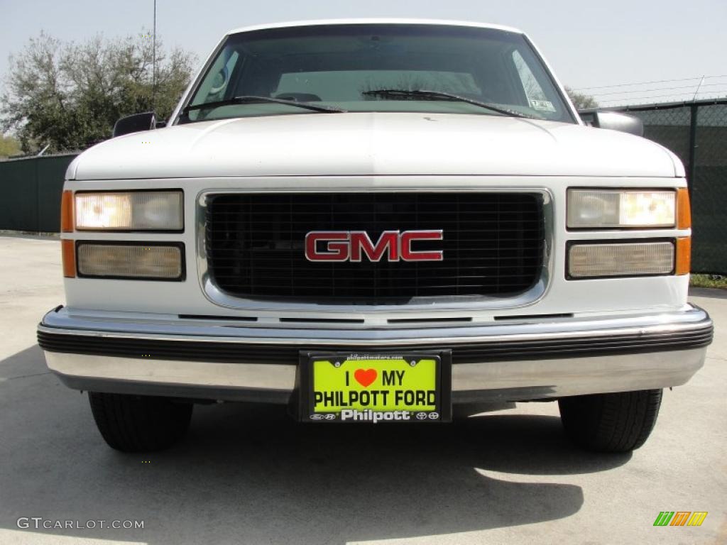 1997 Sierra 1500 SLE Extended Cab - Olympic White / Pewter Gray photo #9