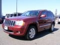 2008 Red Rock Crystal Pearl Jeep Grand Cherokee Overland 4x4  photo #33