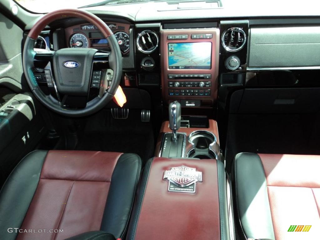 2010 Ford F150 Harley-Davidson SuperCrew Harley Davidson Lava Red/Black Dashboard Photo #46081166