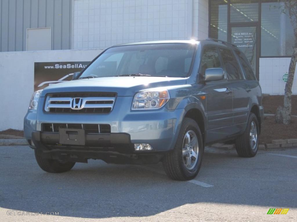 2007 Pilot EX-L 4WD - Steel Blue Metallic / Gray photo #3