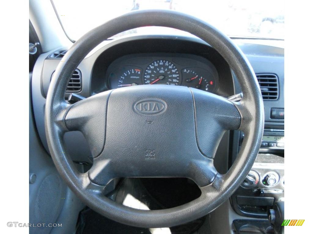 2002 Kia Rio Sedan Gray Steering Wheel Photo #46082901