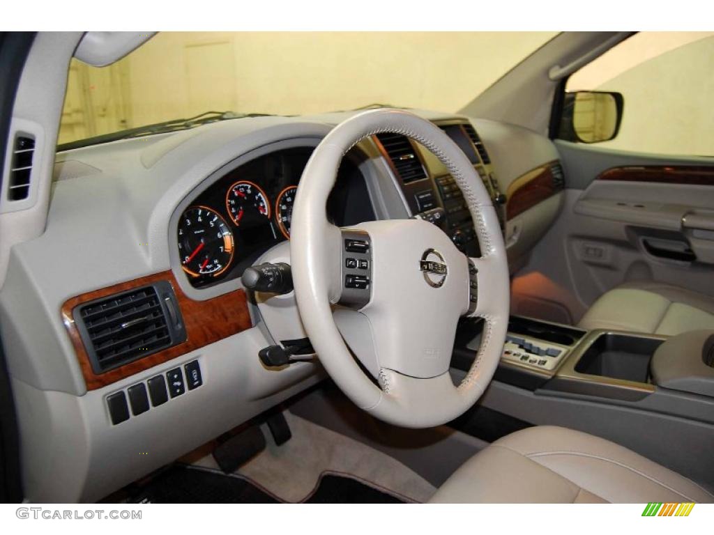 2010 Nissan Armada Titanium Stone Steering Wheel Photo #46086662
