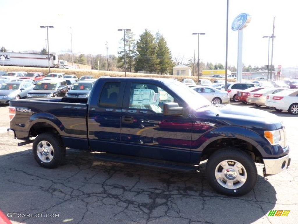2011 F150 XLT SuperCab 4x4 - Dark Blue Pearl Metallic / Steel Gray photo #5