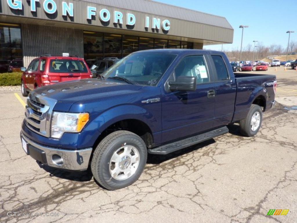 2011 F150 XLT SuperCab 4x4 - Dark Blue Pearl Metallic / Steel Gray photo #8