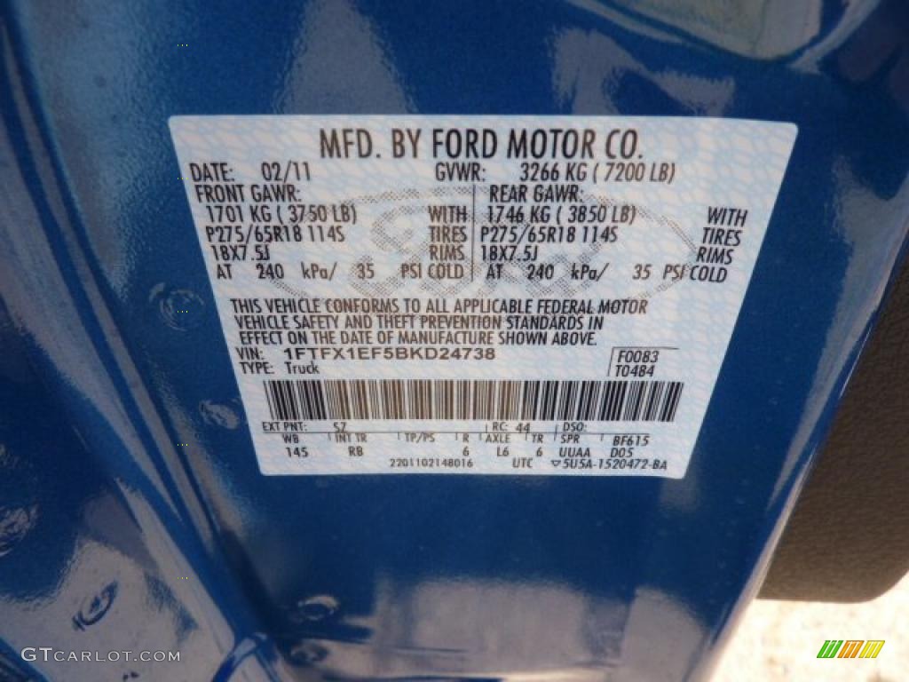 2011 F150 FX4 SuperCab 4x4 - Blue Flame Metallic / Black photo #17