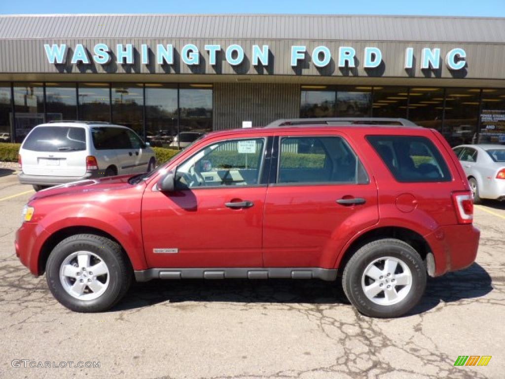 2008 Escape XLS 4WD - Redfire Metallic / Stone photo #1