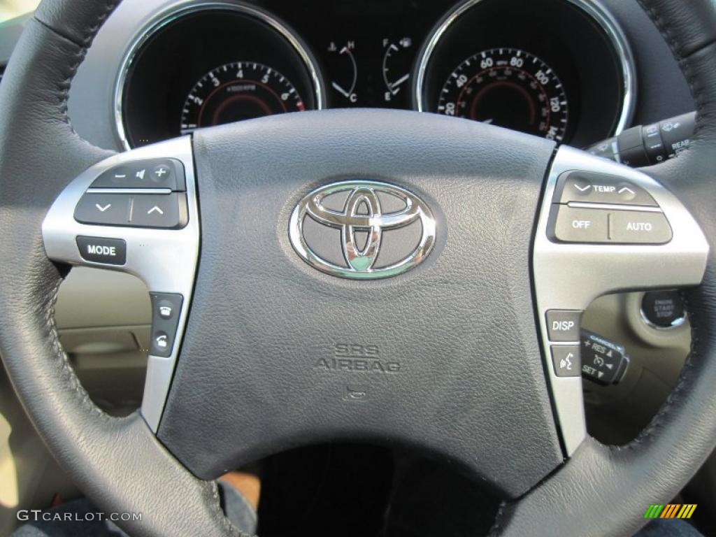 2011 Toyota Highlander Limited Sand Beige Steering Wheel Photo #46093712