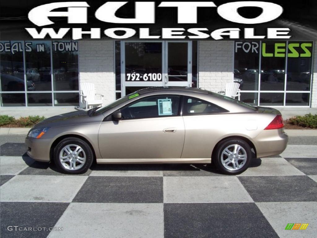 2007 Accord EX-L Coupe - Desert Mist Metallic / Ivory photo #1