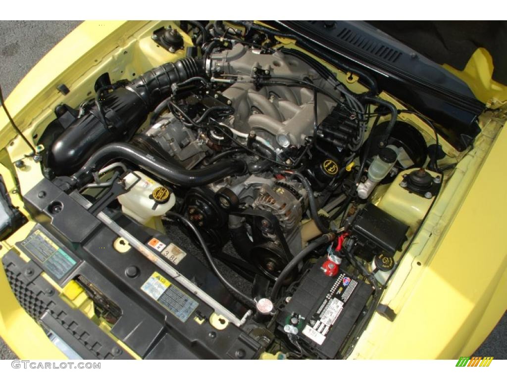 2003 Mustang V6 Coupe - Zinc Yellow / Dark Charcoal photo #28