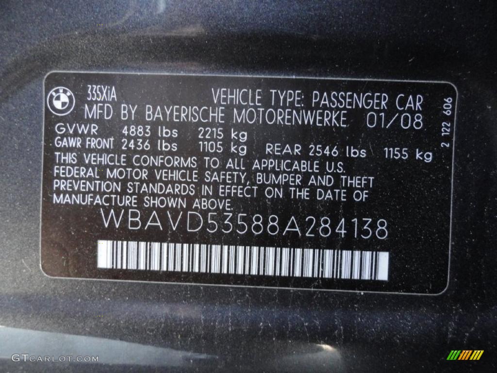 2008 3 Series 335xi Sedan - Sparkling Graphite Metallic / Black photo #16