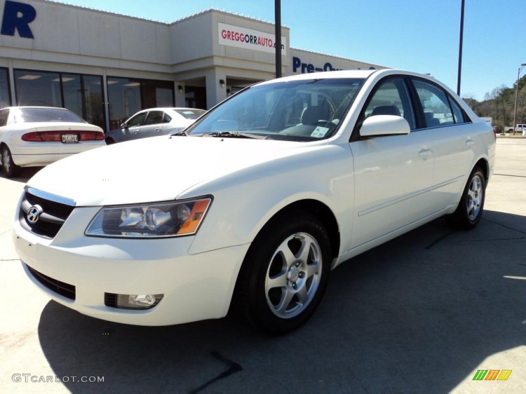 2006 Sonata GLS - Powder White Pearl / Beige photo #1