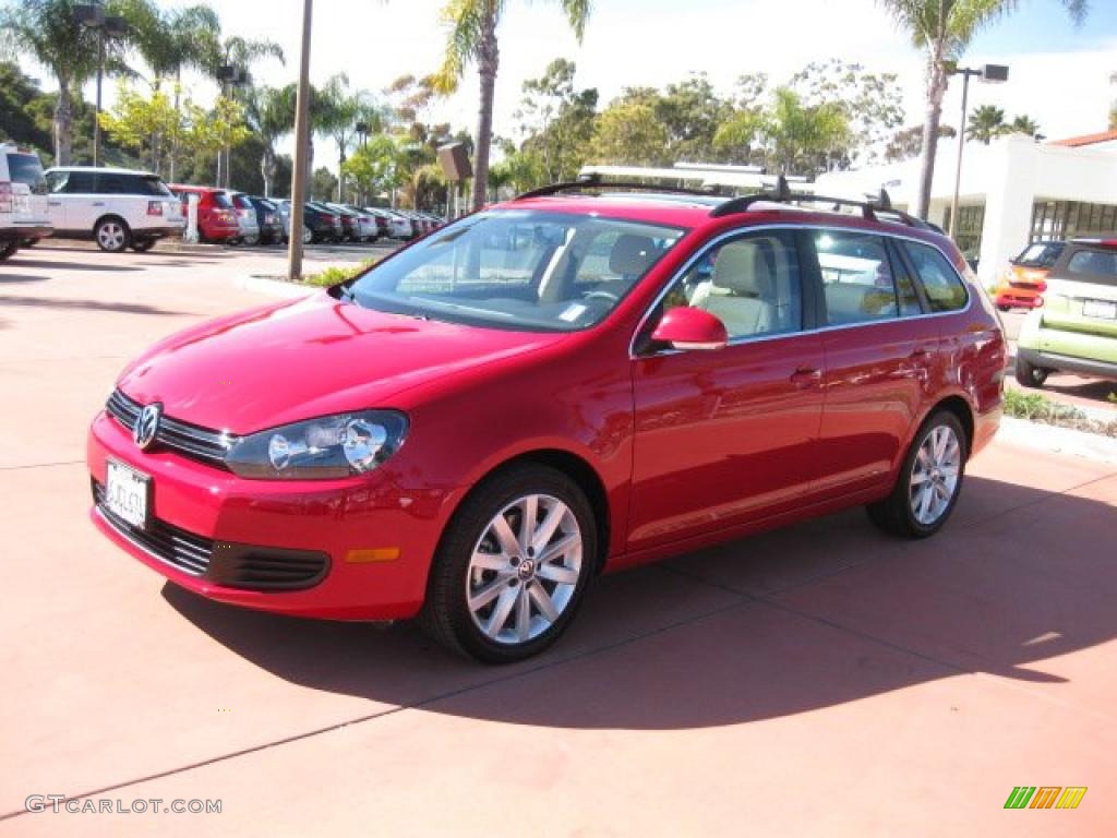 2010 Jetta TDI SportWagen - Salsa Red / Cornsilk Beige photo #1