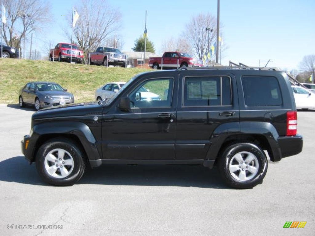 2009 Liberty Sport 4x4 - Brilliant Black Crystal Pearl / Dark Slate Gray photo #1