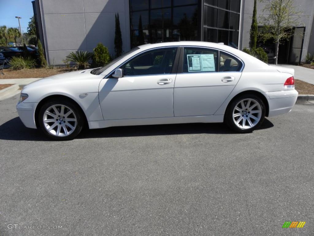 2003 7 Series 745i Sedan - Alpine White / Dark Beige/Beige III photo #2