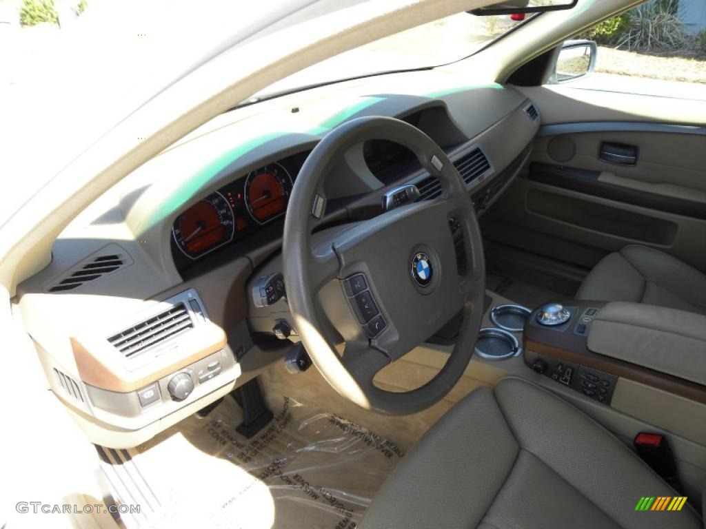 2003 7 Series 745i Sedan - Alpine White / Dark Beige/Beige III photo #3