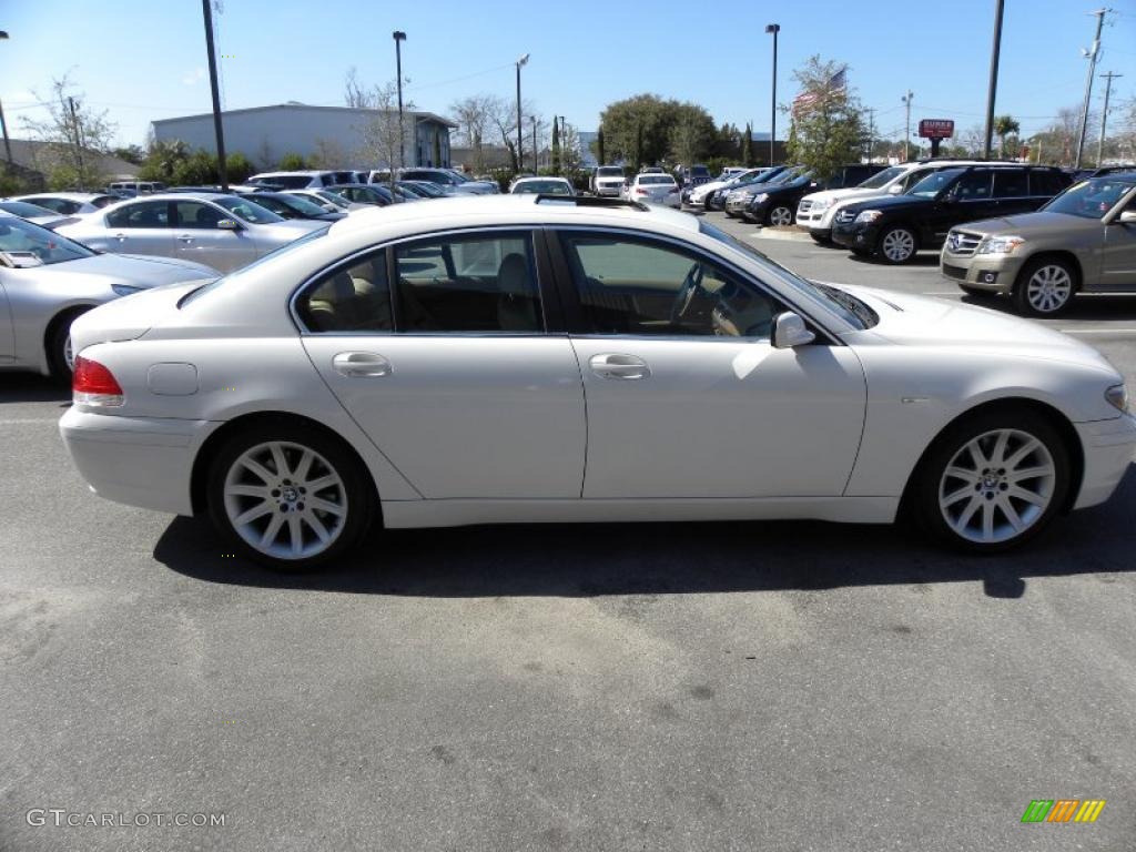 2003 7 Series 745i Sedan - Alpine White / Dark Beige/Beige III photo #13