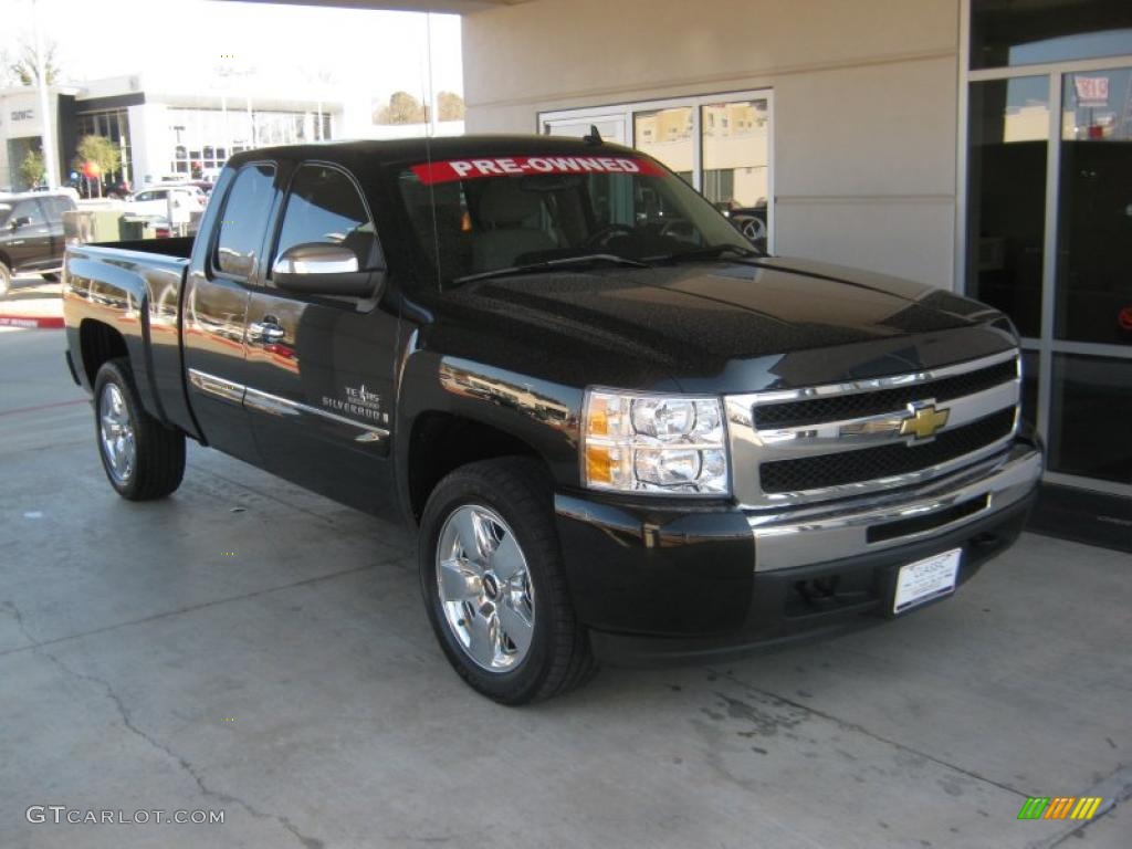 2009 Silverado 1500 LT Texas Edition Extended Cab - Black Granite Metallic / Light Cashmere photo #6